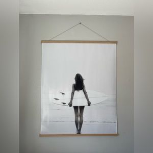 Extra Large Surfer Girl Poster With Wooden Hanger